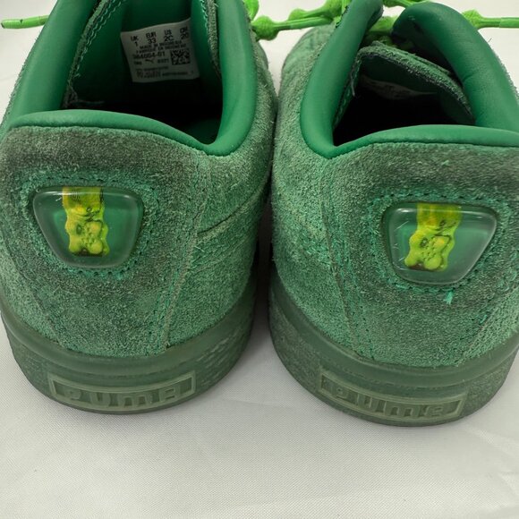 Puma Haribo Kids Suede Lace-Up Sneakers Green Size 1 Gummy Bear Logo Accents - Picture 16 of 16